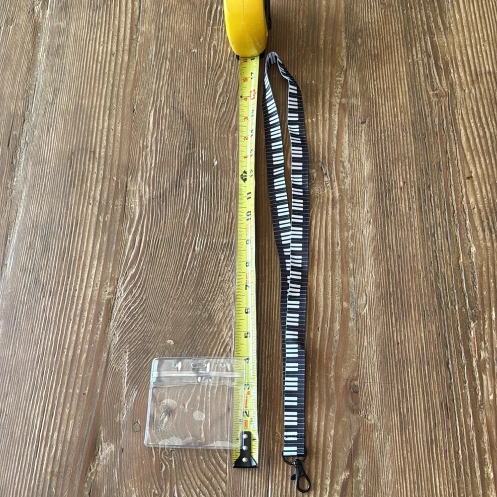 Music Piano Keyboard ID Lanyard Badge Holder Pin Trader Musician Gift
